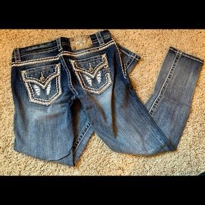 Miss Me Low Rise Ankle Skinny Blue Jeans